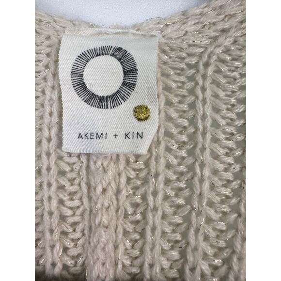 Akemi + Kin Beige Knit Open Front Drape Batwing Cardigan One Size - Picture 2 of 6